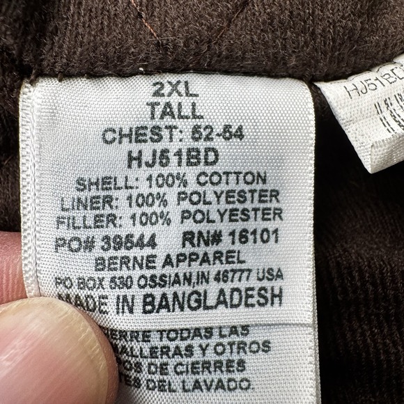 Berne Duck Canvas Jacket Hooded Men's Sz 2XLT Workwear Grunge Tan‎ Brown - Picture 12 of 16